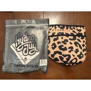 HydroJug Insulating Sleeve & Strap Tan And Black Leopard Print NEW
